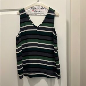 Ann Taylor Factory Blue and Green Sleeveless Tank Top